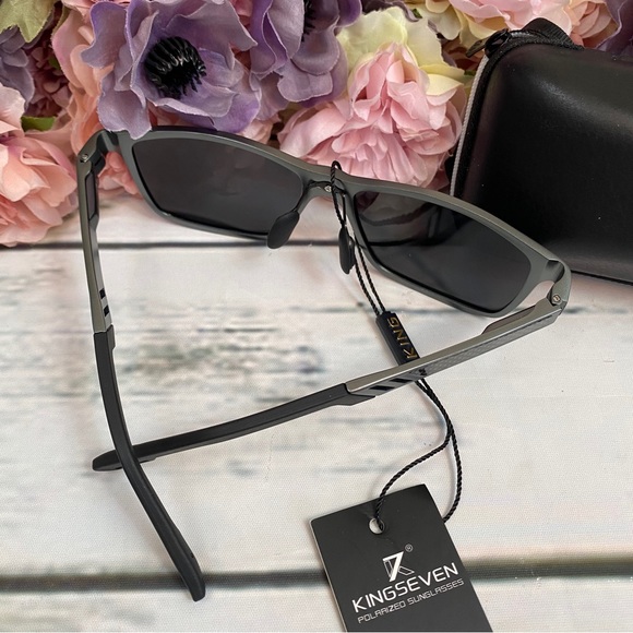 KINGSEVEN Silver Mirrored Aluminum Polarized Sunglasses - Picture 10 of 15